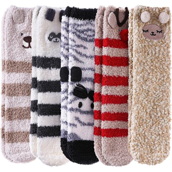 ❤️Fuzzy Socks for Women Soft Cozy Fluffy Winter Warm Slipper Animal Socks - Picture 1 of 7